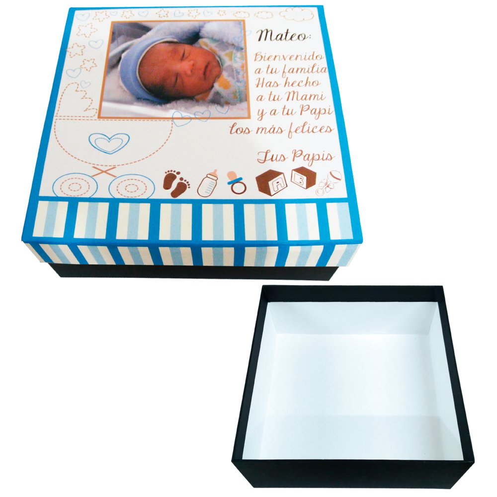 Caja Tokio diseño: Carriola Azul sin chocolates